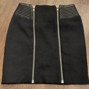 The Kooples Sport European 36/US 4 leather and zipper trim skirt